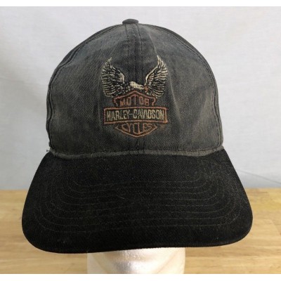 Vintage Harley Davidson Snapback Discolored Dirty Trashed Hat Cap Made in USA  eb-23151183